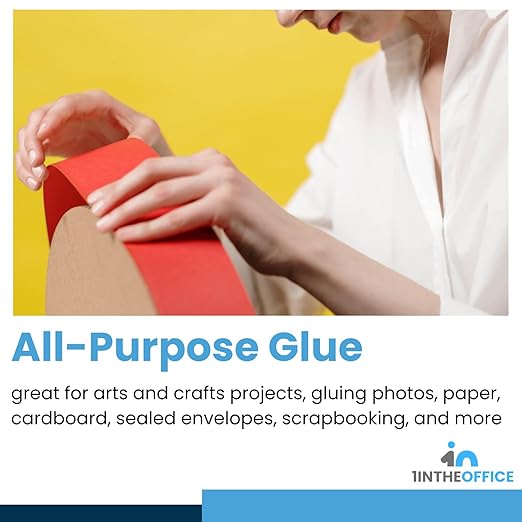 1InTheOffice Washable School Glue, Premium-Quality Glue, White, 1.25 Oz, 24 Pack