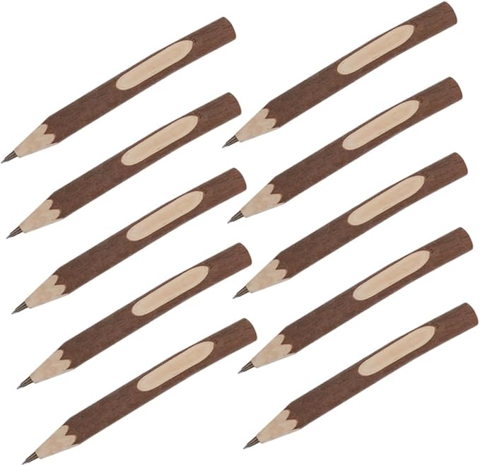 FUOYLOO Wood Ballpoint Pens 17cm Tree Bark Texture 10pcs Multi-function Writing Supply Portable Eco-friendly Biodegradable Office and School Use