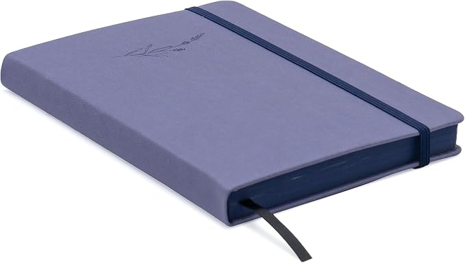 EVERLINEA 5.6” x 8.3” Embossed Lavender A5 Hardcover Notebook, 240 Dotted Pages, Dusty Purple