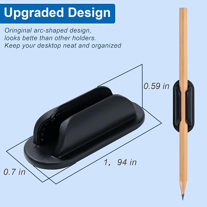 Adhesive Pencil Holders for Desk,Silicone Flexible Pen Holder for Wall, Office, School,Home,Classroom Must Haves,Teacher Essentials Accessories,Desk Organizer (20, Multi-colour combinations)