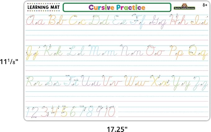 Teacher Created Resources Cursive Writing Practice Learning Mat
