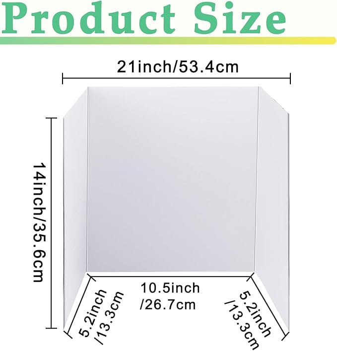 3 pcs Small White Tri-Fold Display Boards, 21 x 14 Inches Corrugated Trifold Poster Boards for School Projects, Science Fairs, Business Presentations and Exhibitions