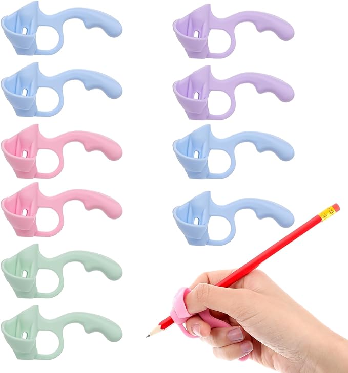 Ptwola 10 Pcs Grips for Pencil for Kids Handwriting Pencil Writing Aid Grip Posture Correction Tool learning to Write Pencil Grippers Holder for Preschooler Training Pen Special Education Classroom