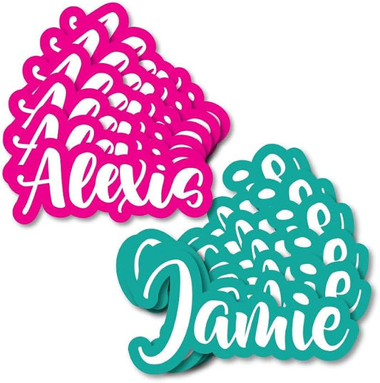 Personalized Name Stickers for Water Bottles - Custom Waterproof Vinyl Labels for Labeling Tumblers, Laptops, Cars, Helmets, Cups, and Daycare Items (6 Stickers)