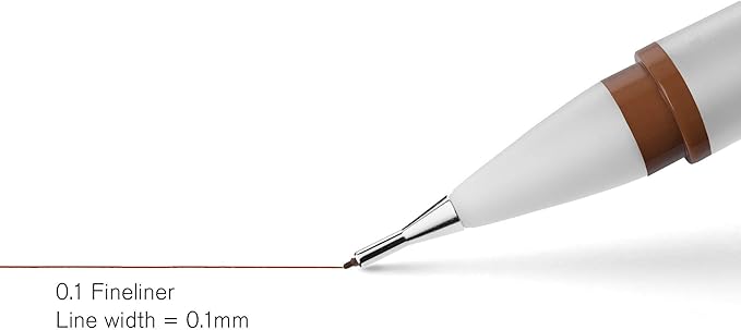 Winsor & Newton Fineliner Fine Point Pen, 0.1mm Tip, Sepia (Pack of 2)