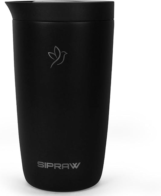 12oz Travel Coffee Mug Tumbler Insulated Stainless Steel Coffee Cup with Leakproof Lid for Hot and Cold Drinks BPA Free Reusable Mug Dishwasher Safe Cup Holder Friendly, Black