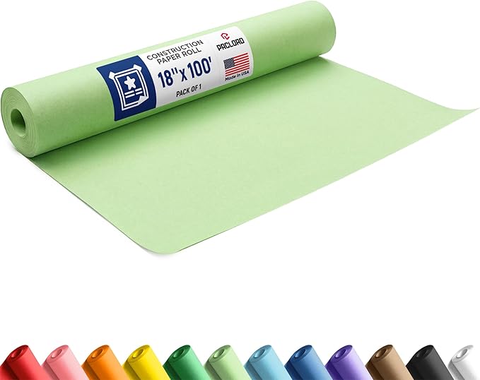 Light Green Construction Paper Roll 18" x 100 ft – Made in USA – 18" Bulletin Board Paper for Classroom & School, Teachers & Kids