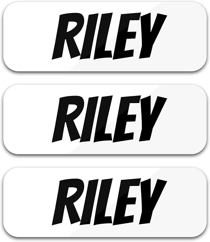 Custom Name Labels for Kids (120 Labels) Personalized Waterproof Clothing Stickers for Daycare, Camp or School - Name Stickers for Bottles, Jackets, Backpacks, Shoes and School (White)