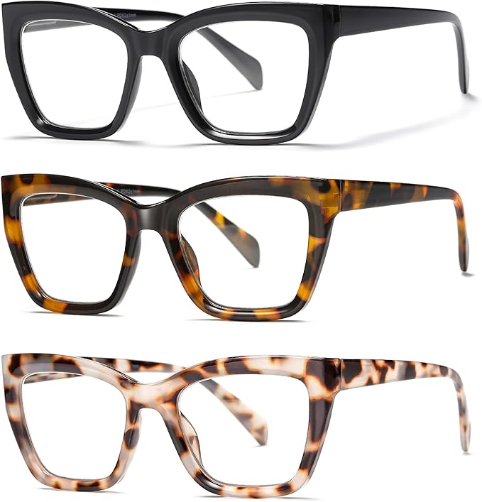 LKEYE Oversized Reading Glasses Women Men Oprah Style Blue Light Blocking Computer Square Reader Spring Hinge Eyewear LK6085