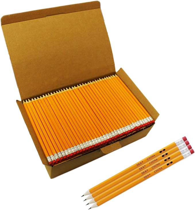 SKKSTATIONERY 360 Count Pre-sharpened #2 Pencils with Erasers – Bulk Yellow HB Lead Pencils for Classroom, Teacher Supplies & Back to School – No.2 Pencil Box