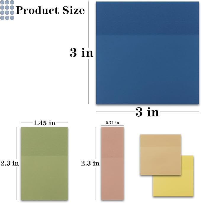 YOUDEFUL Translucent Sticky Notes, Cute Clear Sticky Notes, 3"x3" Waterproof Transparent Sticky Note Pads for Books Annotation, Clear Post it Notes for Bible Journaling Study