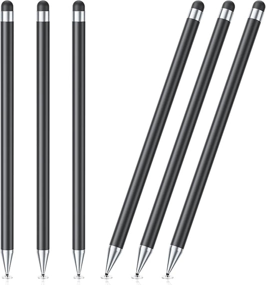 Stylus Pen for Touchscreen, 6 PCS Stylus Pencil 2-in-1 High Precision and Sensitivity, Suitable for iPad/iPhone/Samsung/Android Smartphone and Tablets, Compatible with Capacitive Touch Screen (Black)