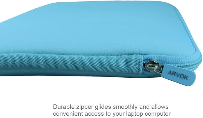Arvok 13 13.3 14 Inch Laptop Sleeve Case for MacBook Pro/MacBook Air 13-14 inch, Water-Resistant Notebook Chromebook Computer Pouch, Carrying Bag Cover for HP/Dell/Lenovo/Asus/Acer, Baby Blue