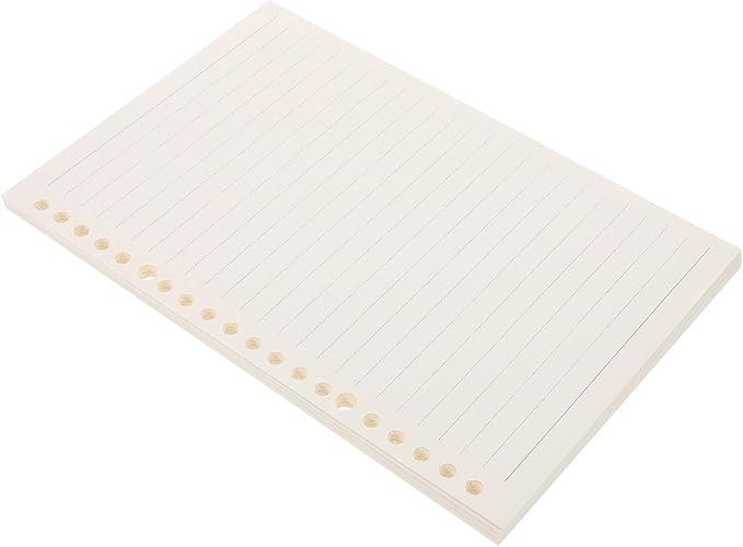 TEHAUX Lined Loose Leaf Paper Refill for A5 Binder, 60 Sheets Punched Planner Filler Paper with 20 Holes, Reinforced A5 Notebook Refills for Organizers and Journals