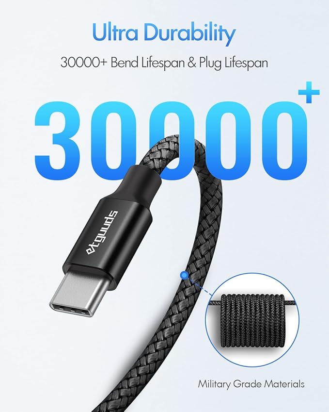etguuds USB C to USB C Cable 3ft, 2-Pack 60W USBC to USBC Cord, Type C to C Charger Cable Fast Charging for iPhone 17 16 15 Pro Max Plus Air, Samsung Galaxy S25 S24 S23, for MacBook/iPad, Pixel