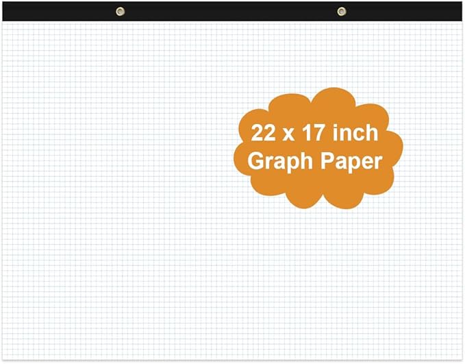 Large Engineering Graph Paper Pad - 22" x 17" Grid Paper Notepad, 4"x4" Blue Grid 50 Sheets/100 Pages Paper for Engineer Architect Designer Mathematician Draftsman