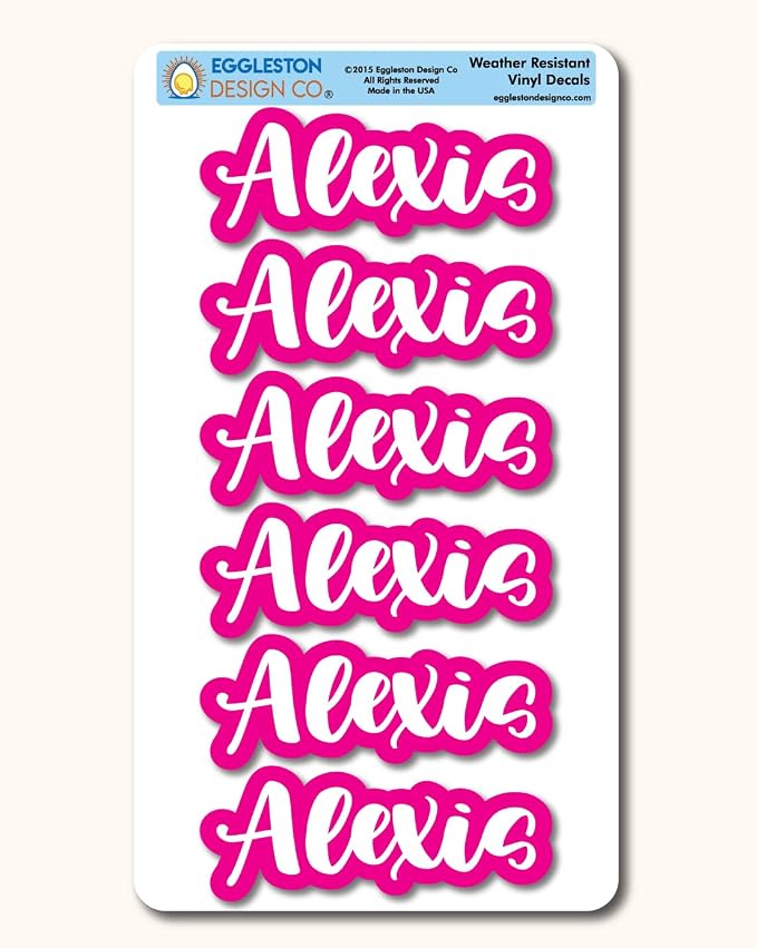 Personalized Name Stickers for Water Bottles - Custom Waterproof Vinyl Labels for Labeling Tumblers, Laptops, Cars, Helmets, Cups, and Daycare Items (6 Stickers)