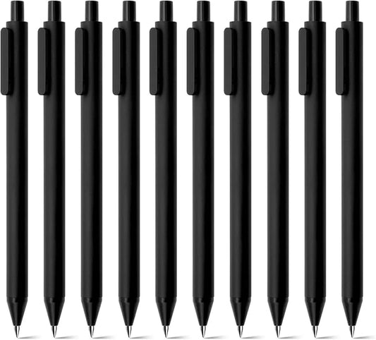 Kaco PURE Gel Pens Black Ink 0.7mm Medium Point 10 Pieces Set Quick Drying | Aesthetic School Office Supplies Retractable Pens Low Center of Gravity