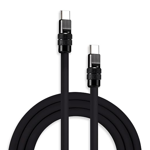 chubbycable Black Chubby Black Samurai Edition 240W USB C Cable Fast Charging Cable Durable Silicone Charger Cord Compatible with iPhone 17-15 Series iPad MacBook Airpods, Type C to Type C, 9.8FT