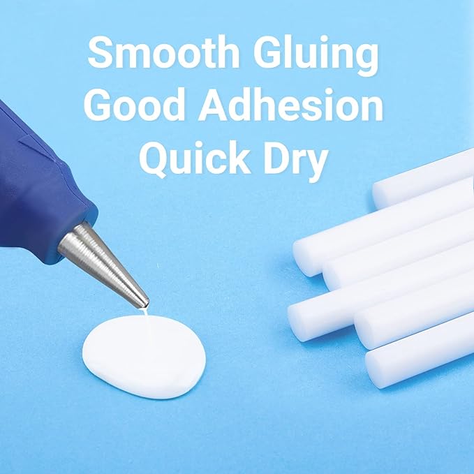 White Hot Glue Sticks Bulk, 36 Pack Mini Glue Sticks for Crafting DIY Art Gluing Project Car Dent Repair Sealing, 8" Long x 0.27" Dia
