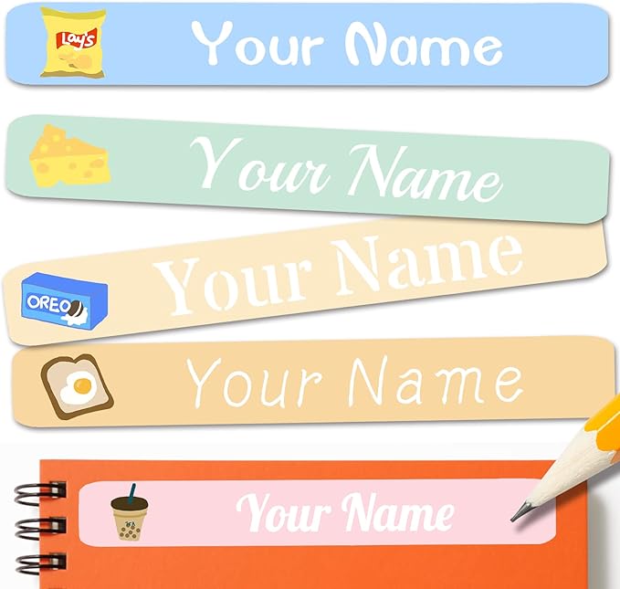 120 PCS Personalized Labels for Kids，Custom Name Tag Stickers Labels Waterproof for School Supplies,Water Bottle,Lunch Box,Toys(2.3 x 0.4 in)