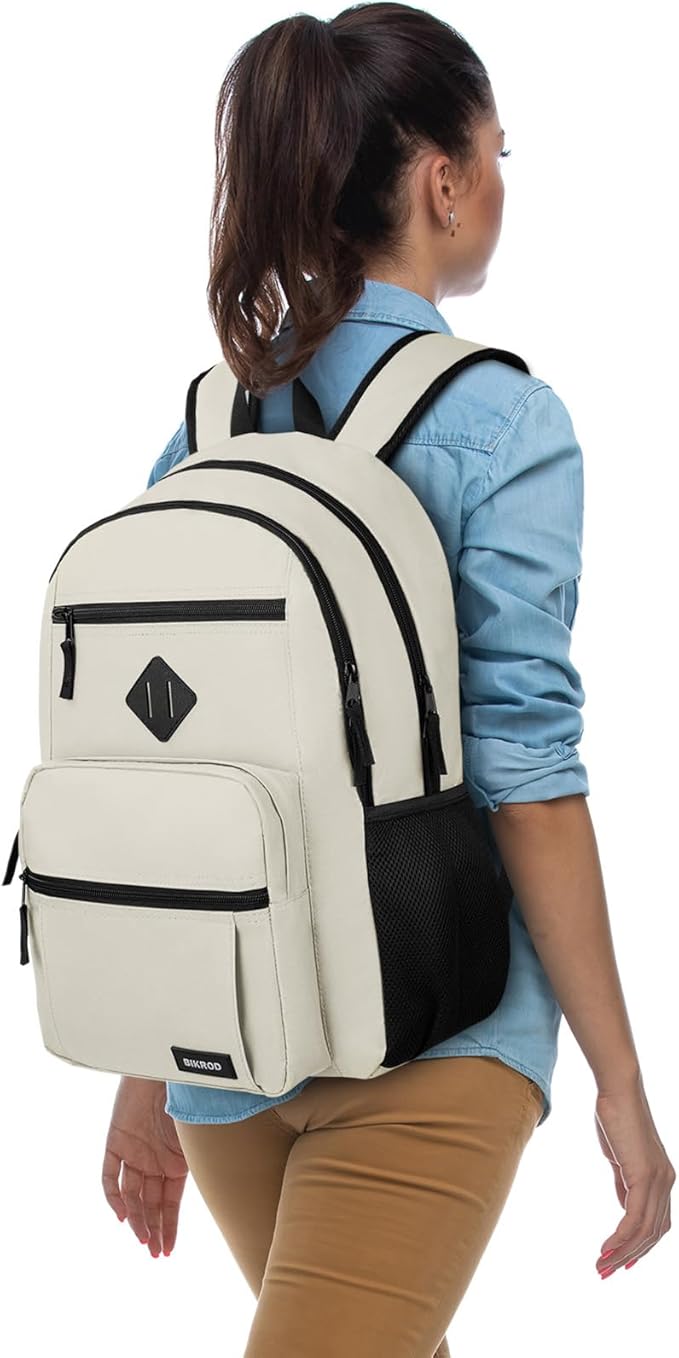 BIKROD Backpack for Girls Women, School Backpack for Teen Boys, Lightweight Casual High School Bookbag, Daily-use Travel Laptop Backpack Fits 15.6 Inch Notebook