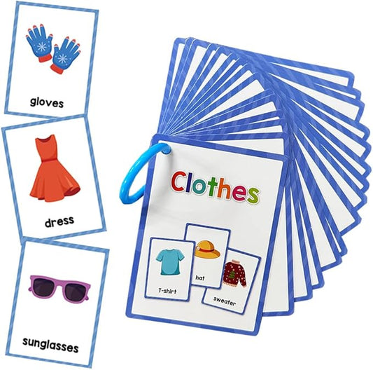 Lachilly Clothes Learning Flashcards, High Frequency Words, Beginning Reading, Kindergarten to 1st Grade, ESL Teaching Materials, Autism Learning Materials, Vocabulary Building, 15 Cards, 28 Words
