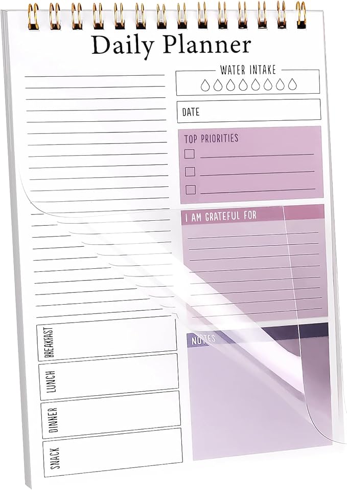 Newkita 5.1x7.8 Inch To Do List Notepad for Work, 30 Sheets Undated Daily Planner Notebook, Multiple Functional Checklist Notepads for Office, School and Home (White)