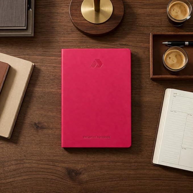 Nextnoid Hardcover Lined Notebook Journal - 120 GSM Thick Paper, Medium A5-160 Pages - Perfect For Writing, Journaling and Note-Taking (Raspberry, Ruled)