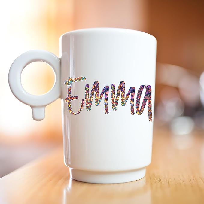 UV DTF Cup Wrap Letter Stickers Vinyl Decals,Colorful,6 Sheets | Personalized Name Stickers for Water Bottles Tumblers, Waterproof UV DTF Alphabet A-Z Stickers for 14-44oz Mugs DIY Craft