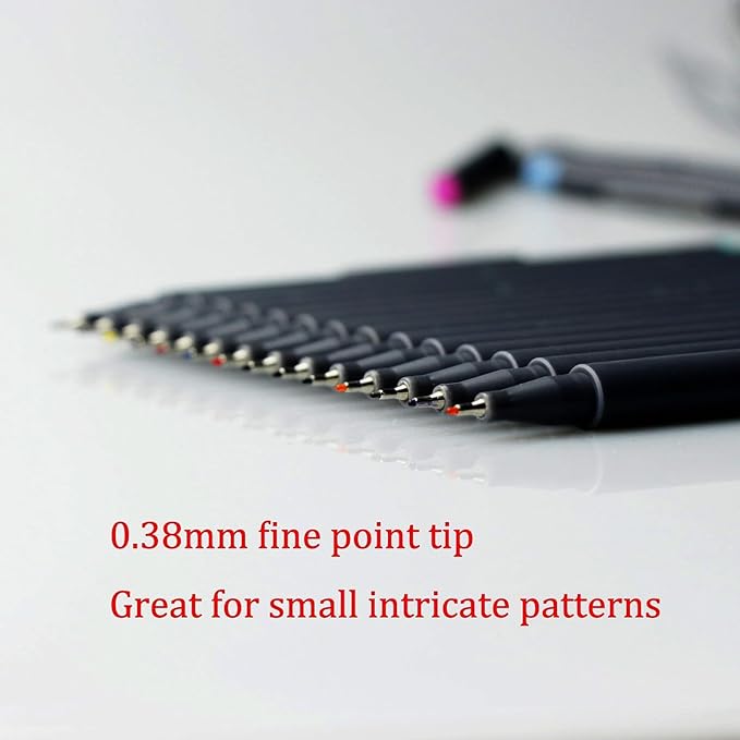 ai-natebok Fineliner Color Pens Set, 0.38mm Fine Tip Pens, Porous Fine Point Makers Drawing Pen, Journaling Supplies, Perfect for Writing in Bullet Journal and Planner, 24 Assorted Colors