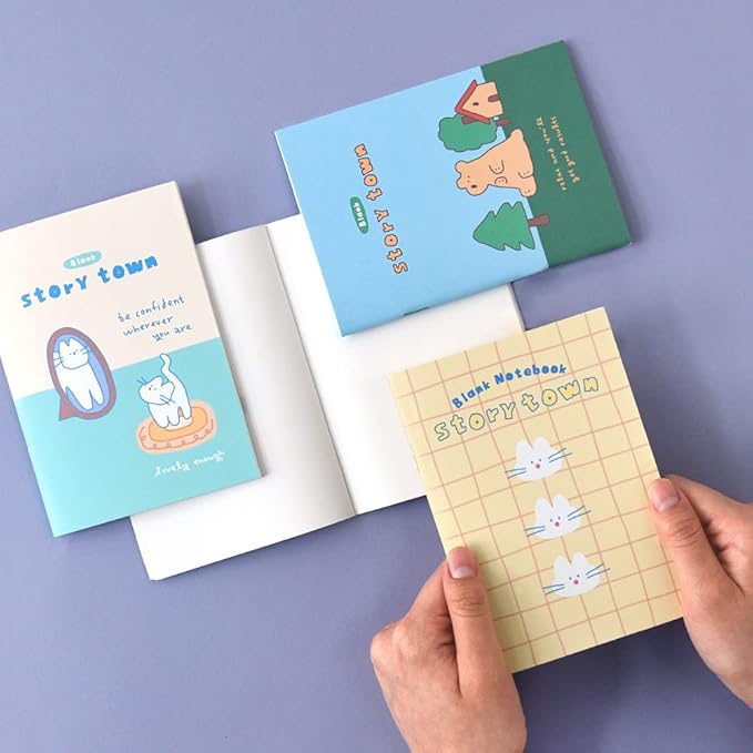 Monolike Story town Afternoon mini notebook 6p B-SET_Mini note, Pocket note, Blank note, Pocket size, a portable note, 48pages