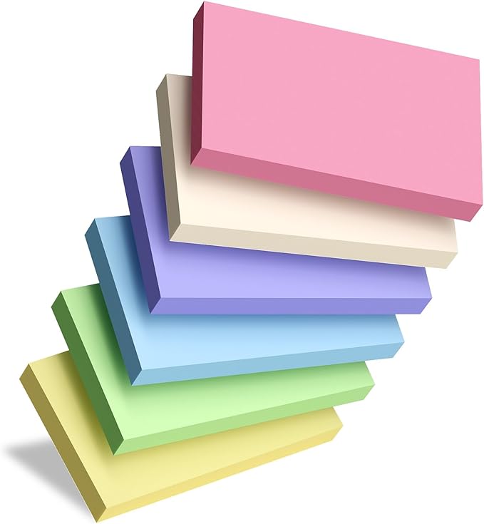 Colored Index Cards 3x5, 300 Pcs Blank Index Cards 3x5, Double-Sided Blank Flashcards, 6 Colors Note Cards 3 x 5, Heavy Bright Flash Cards for Studying, Colored Notecards for Office, School, and Home