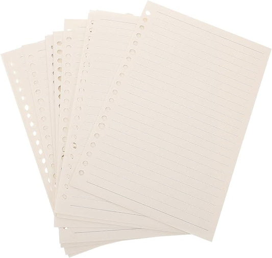 TIDTALEO Loose Leaf Paper Refills A5 Lined Notebook Paper 60 Sheets Reinforced 20-hole Binder Inserts for Travel Journals and Refillable Planners