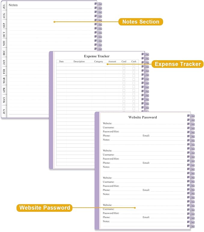 Academic Planner 2026-2027 - Weekly & Monthly Planner from July 2026 to June 2027, Agenda 2026 2027 with Inner Pocket, Elastic Band, 8.5" x 11", Purple