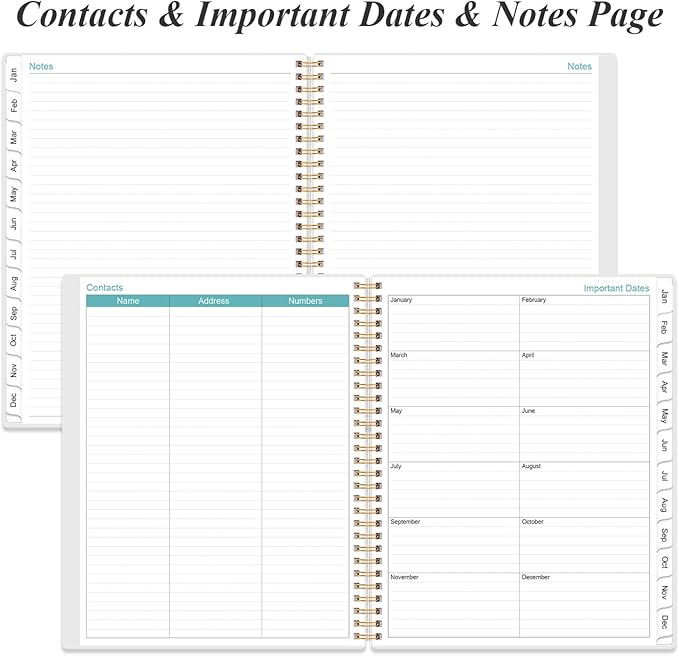 2026 Planner - Planner 2026 from January 2026 to December 2026 with 12 Monthly Tabs, Flexible Cover, Inner Pocket, 8.5" x 11", Flower-B