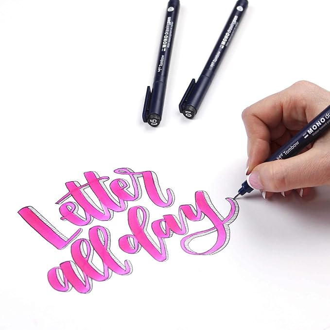 Tombow 66403 MONO Drawing Pen, 3-Pack. Create Precise, Detailed Drawings with Three Tip Sizes – 01, 03 and 05
