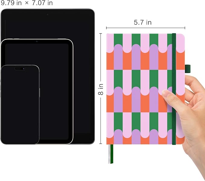 &And Per Se Lined Hardcover Notebook – A5 5.7"x8" College Ruled, 160 Pages, 100gsm Thick Paper – Aesthetic Journal for Women, Gift-Ready Planner, Everyday Writing Notebook (Color Block)
