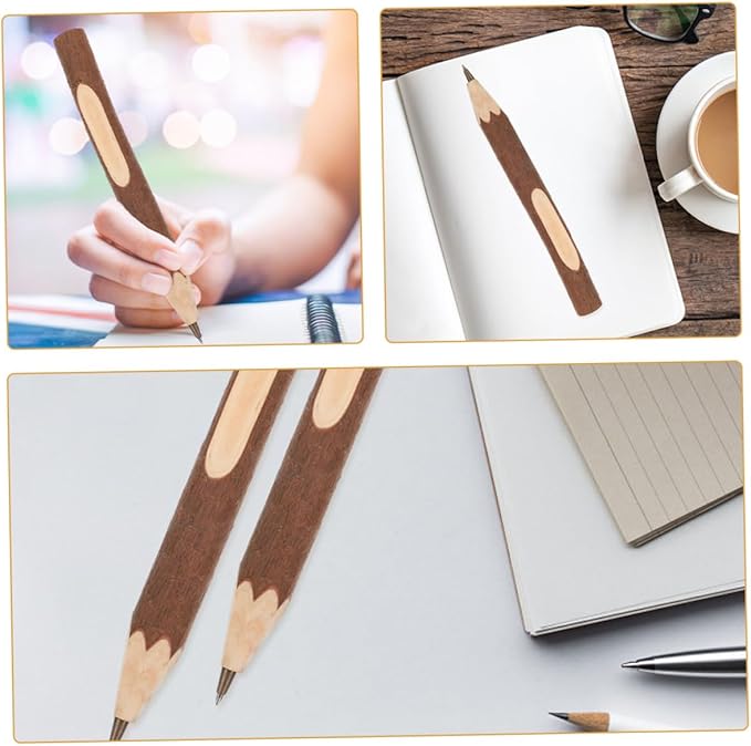Wooden Ballpoint Pens 17cm 10pcs Lightweight Portable Writing Pens with Natural Wood Material Biodegradable Eco-friendly for School and Office Use