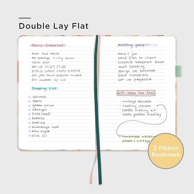 &And Per Se Hardcover Notebook – A5 5.7"x8" College Ruled, 160 Pages, 100gsm Thick Paper – Aesthetic Journal for Women, Gift-Ready Planner, Everyday Writing Notebook (Colorful Stripes)