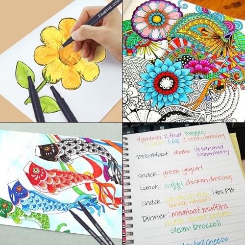 Dyvicl Journal Planner Pens Colored Pens, 100 Colors 0.4mm Fineliner Pen Set Fine Point Markers Drawing Pens for Journaling, Note Taking, Calendar, Adult Coloring, Scrapbooking