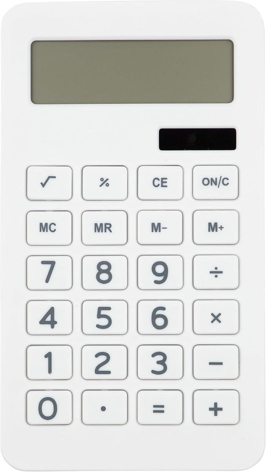 JAM PAPER Desktop Calculator - 10 Digit LCD Display - 3 3/4 x 6 3/4 Inches - White - Bulk 10/Pack