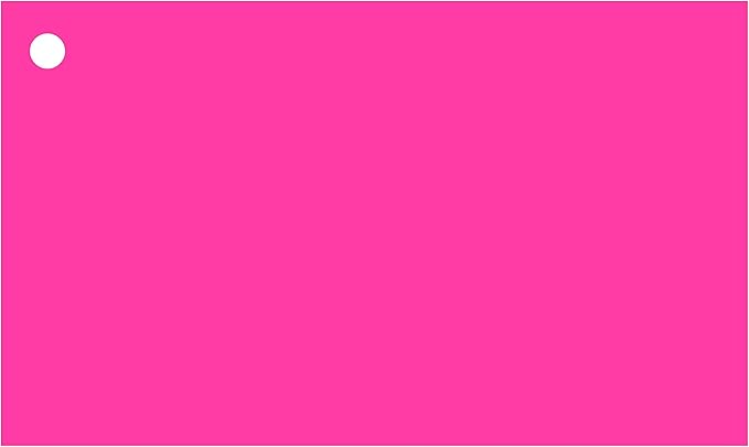 Colonial Cards: 150 Color Cardstock 3" x 5" Index Cards, Unruled with Corner 1-Hole Punched and 4 Binder Rings, Bright Pink