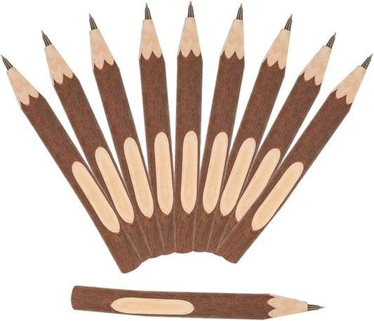 Natural Tree Bark Wooden Ballpoint Pens 13cm Biodegradable Wood Pen Set of 10 for Home Office Supplies