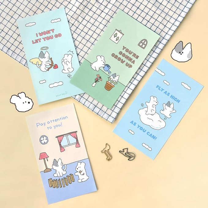Monolike Willy Kelly Mini Letter Paper and Envelopes Set - 8Type, 32 Letter Paper + 16 Envelopes