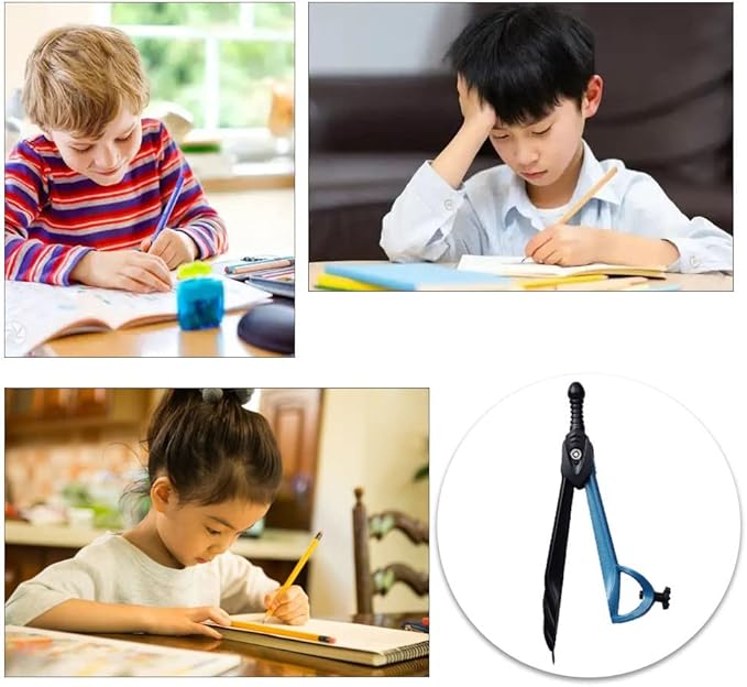 Protractor and Compass for Geometry Professional Compass Accurate Woodworking Compass with Penholder Adjustable Drawing