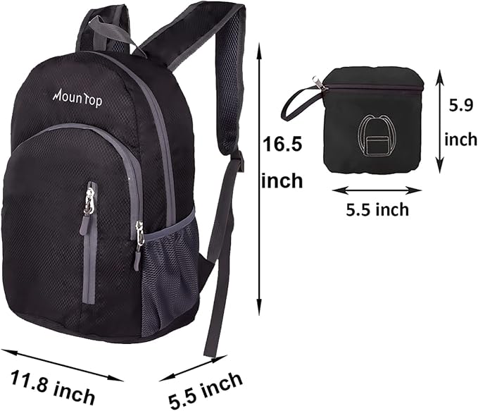 MounTop Outdoor Lightweight Foldable Water Resistant Backpack for Travel Hiking Riding