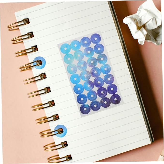 STOBOK 12sheets Adhesive Hole Reinforcement Sticker Labels of Tear-Resistant Circles for Loose-Leaf Paper Repair for School Office and Home Use