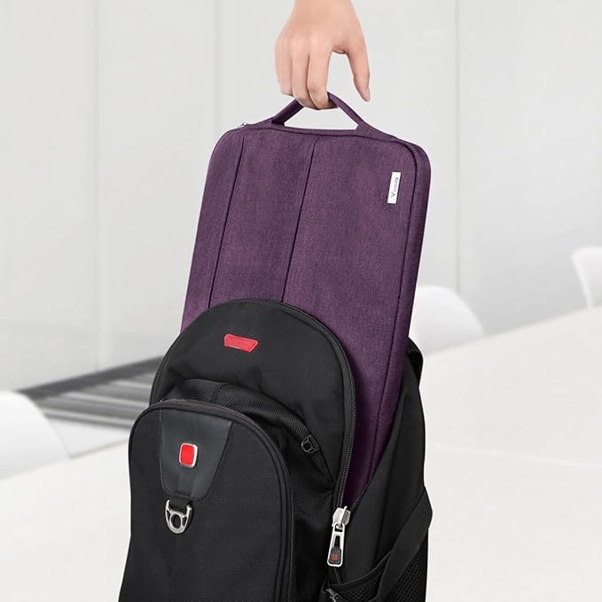 Voova Laptop Sleeve Carrying Case 13 13.6 Inch Compatible with MacBook Air 13 M1/M2/M3/M4, MacBook Pro 13/14, IPad Pro 13, Waterproof Slim Computer Cover Bag, Dark Purple