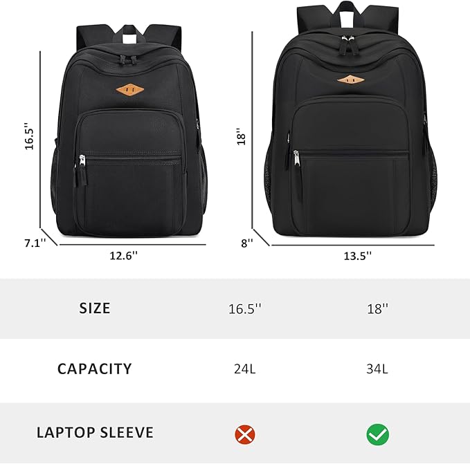 abshoo Classical Basic Travel Backpack For School Water Resistant Bookbag | For School, For School